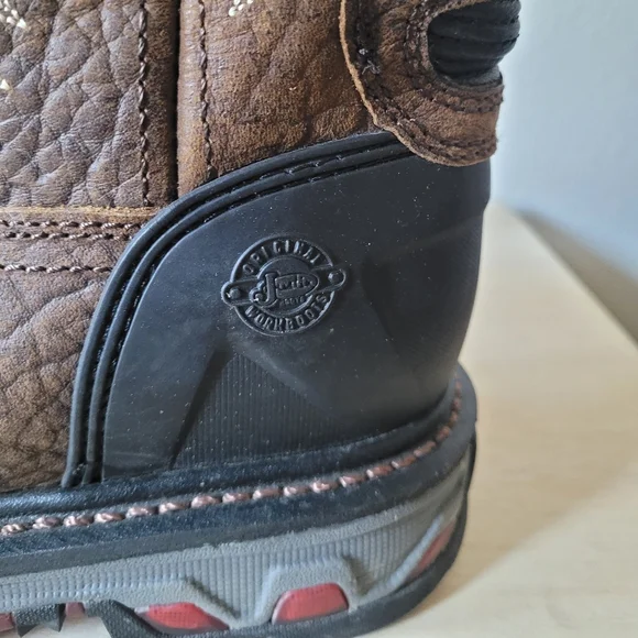 Justin Men's Driscoll Mahogany Western Work Boot Squaretoe WK2110 - Picture 8 of 16